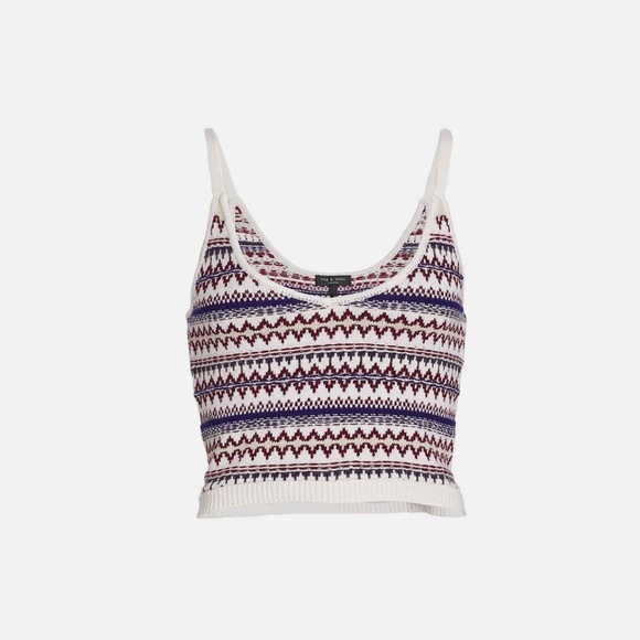 RAG & BONE Willow Fair Isle Wool V-Neck Cami Tank Top Size Small - Picture 2 of 8